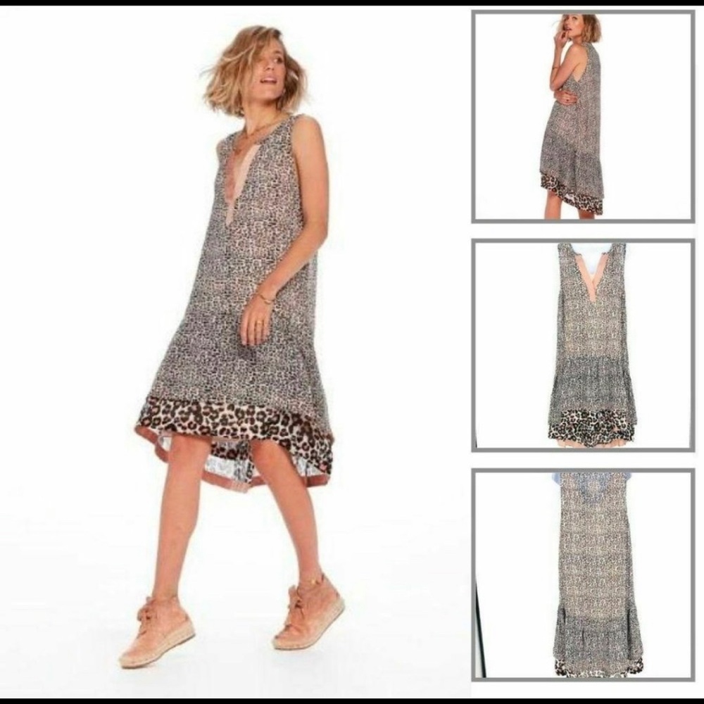 Scotch & Soda Sleeveless Hi Low Leopard Dress - Size S
